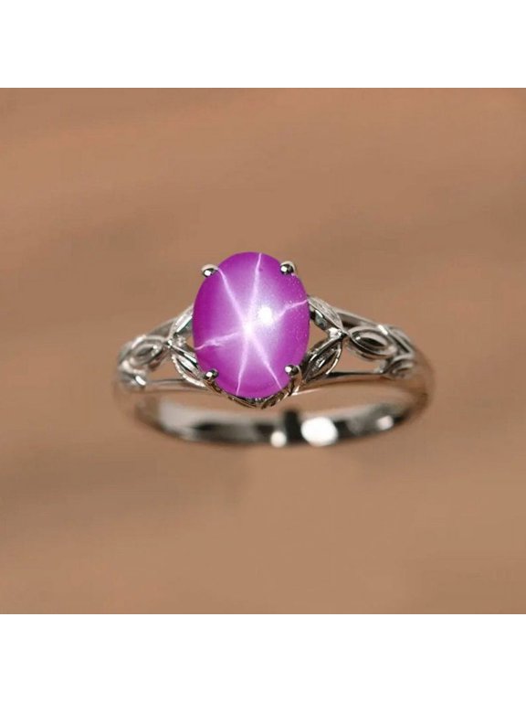 Beautiful Star Ruby Sterling Silver / Lindy Star Ruby Women Dainty Elegant Ring