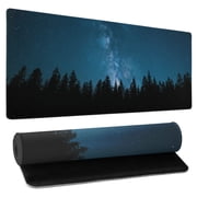 Beautiful Starry Sky Forest Large Size Mouse Pad 31.5x11.8in Waterproof and Anti-Slip Rubber Base for Office Use Home Use and Gaming Desktops