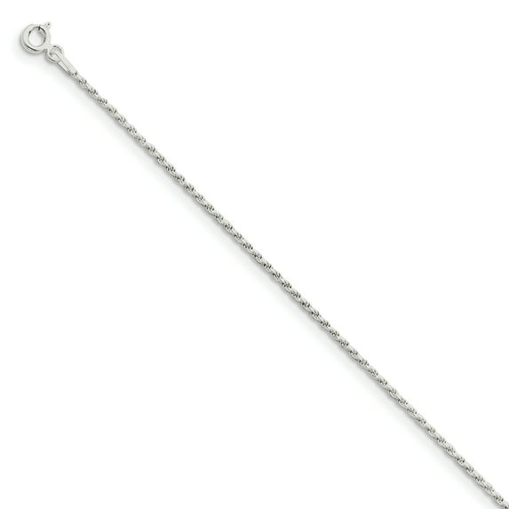 Beautiful Sterling Silver 1.5mm Diamond-cut Rope Chain
