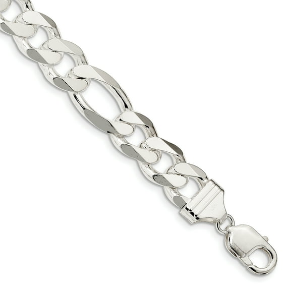 Beautiful Sterling Silver 13.5mm Figaro Chain