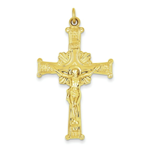 Beautiful Sterling Silver & 24k Gold -plated INRI Crucifix Pendant