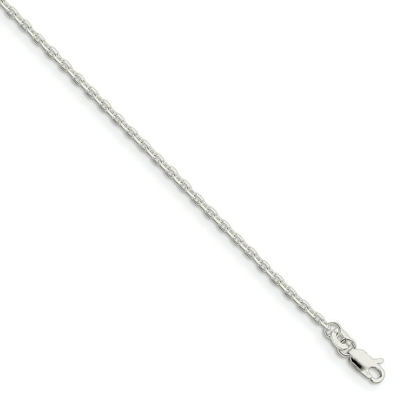 Beautiful Sterling Silver 2mm Beveled Oval Cable Chain