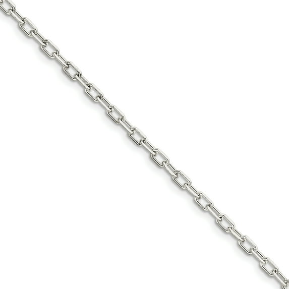 Beautiful Sterling Silver 3.5mm Fancy Diamond-cut Open Link Cable Chain