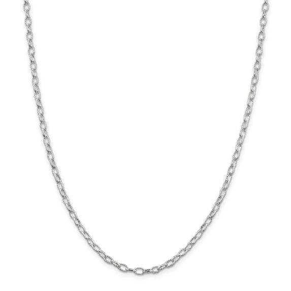 Beautiful Sterling Silver 3.75mm Fancy Rolo Chain