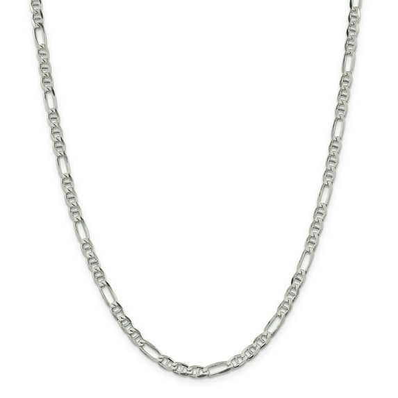 Beautiful Sterling Silver 4.5mm Figaro Anchor Chain