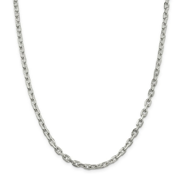 Beautiful Sterling Silver 4.90mm Beveled Oval Cable Chain