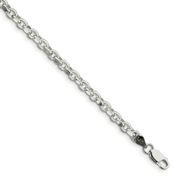 Beautiful Sterling Silver 4mm Diamond-cut Rolo Chain