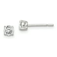 thumbnail image 1 of Beautiful Sterling Silver 4mm Round Basket Set CZ Stud Earrings, 1 of 2