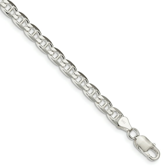 Beautiful Sterling Silver 6.5mm Flat Anchor Chain