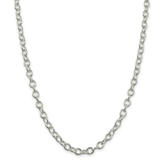 Beautiful Sterling Silver 6.8mm Oval cable chain