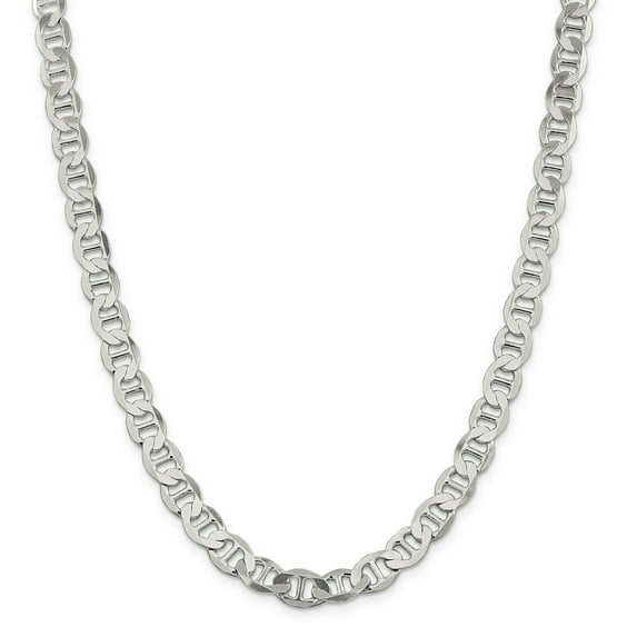 Beautiful Sterling Silver 8.9mm Semi-Solid Flat Anchor Chain
