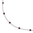 thumbnail image 1 of Beautiful Sterling Silver 9-Station Red CZ Necklace, 1 of 1