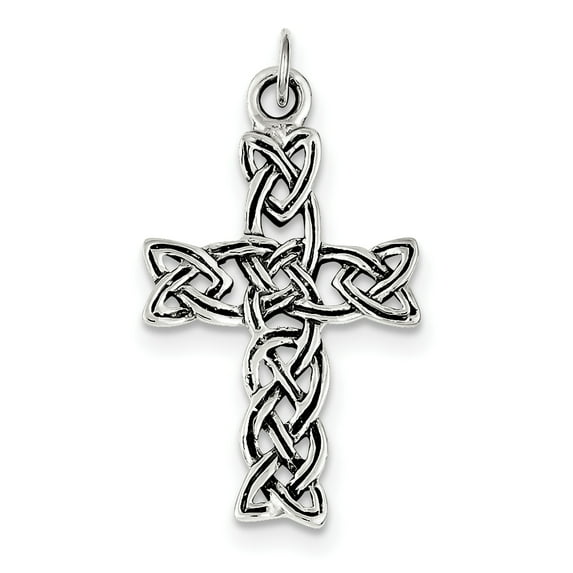 Beautiful Sterling Silver Antiqued Celtic Cross Pendant