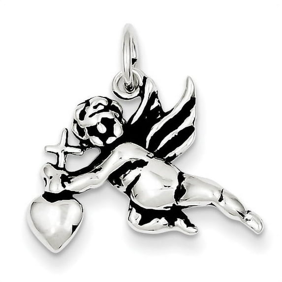Beautiful Sterling Silver Antiqued Cupid Charm
