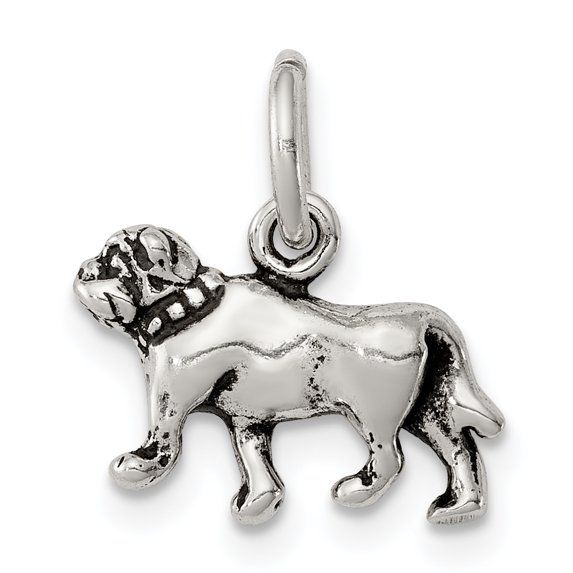Beautiful Sterling Silver Antiqued Dog Charm