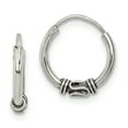 thumbnail image 1 of Beautiful Sterling Silver Antiqued Hoop Earrings, 1 of 2