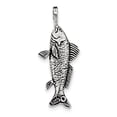 thumbnail image 1 of Beautiful Sterling Silver Antiqued & Textured Fish Pendant, 1 of 2