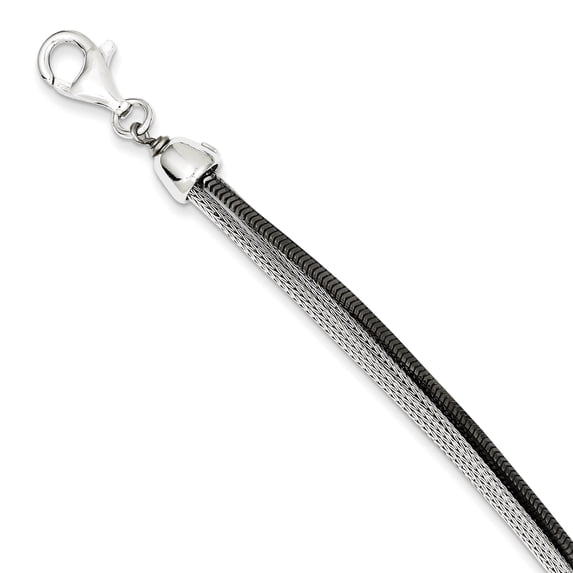 Beautiful Sterling Silver Black Rhodium 3 Strand Knotted Bracelet