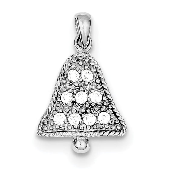 Beautiful Sterling Silver CZ Bell Pendant