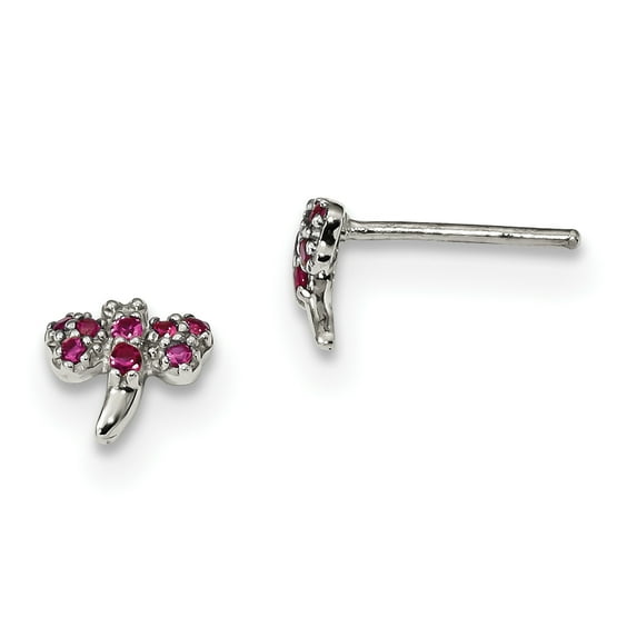 Beautiful Sterling Silver CZ Drangonfly Post Earrings