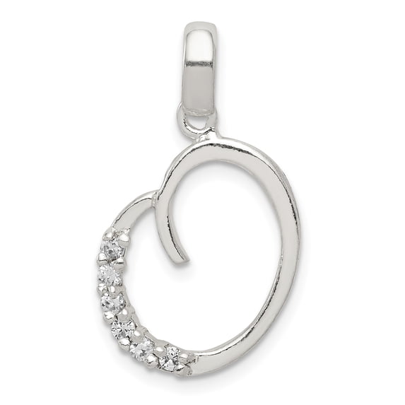 Beautiful Sterling Silver CZ Initial O Pendant