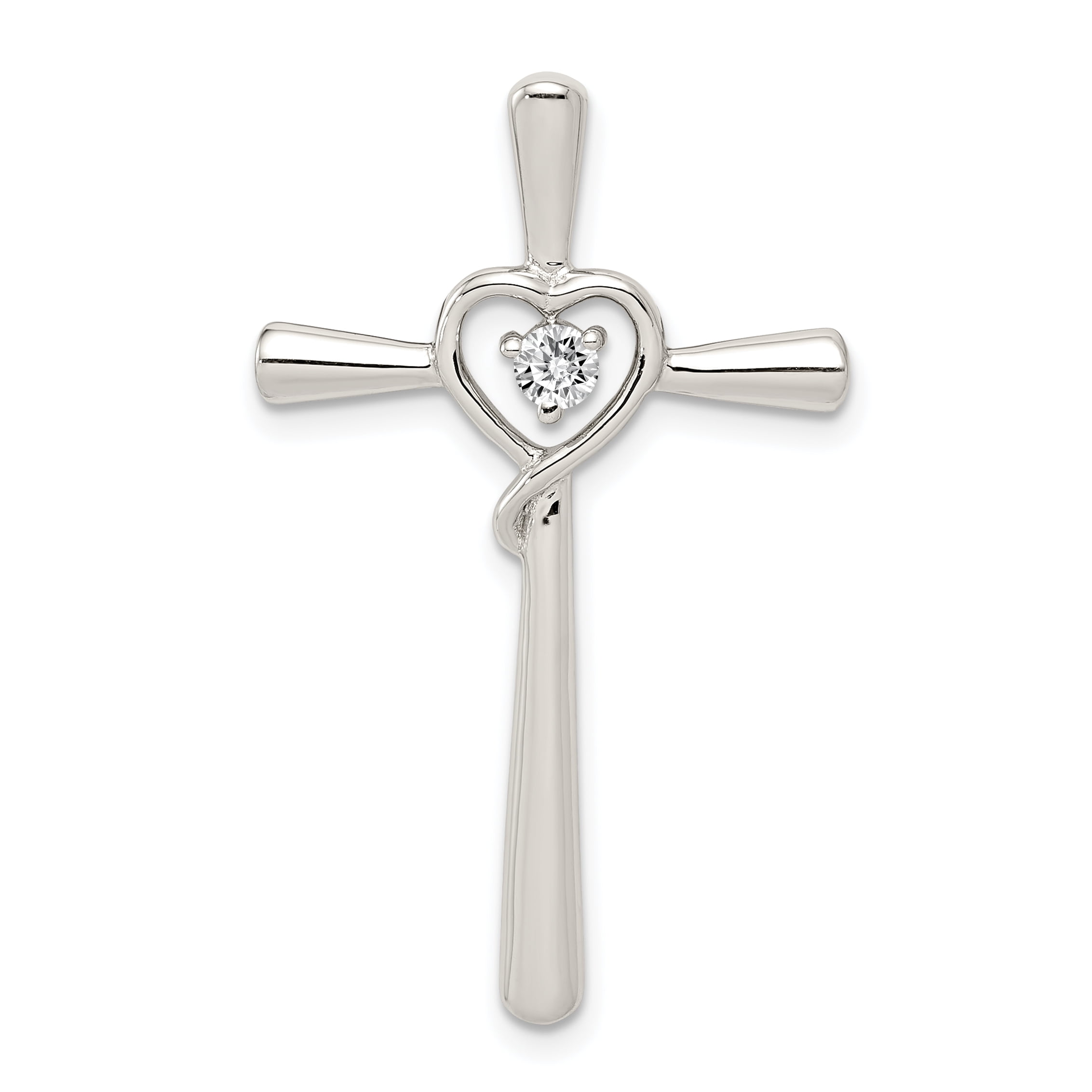Cross necklace with heart in the middle shop
