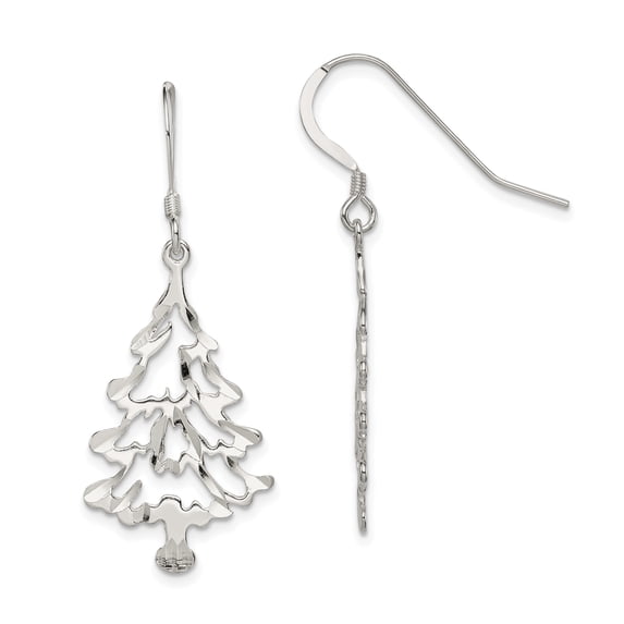 Beautiful Sterling Silver Christmas Tree Earrings