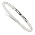 thumbnail image 1 of Beautiful Sterling Silver Diamond Cut Slip-on Bangle, 1 of 2