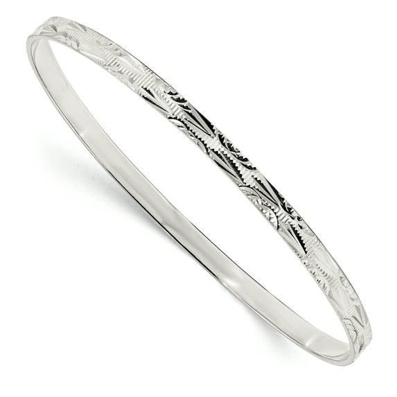Beautiful Sterling Silver Diamond Cut Slip-on Bangle