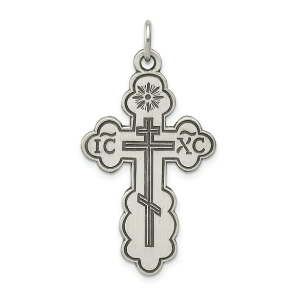 Beautiful Sterling Silver Eastern Orthodox Cross Pendant