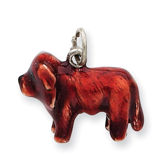 Beautiful Sterling Silver Enameled Cavalier King Charles Spaniel Charm
