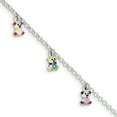 thumbnail image 1 of Beautiful Sterling Silver Enameled Childrens 5in Plus 1in ext Charm Bracelet, 1 of 1