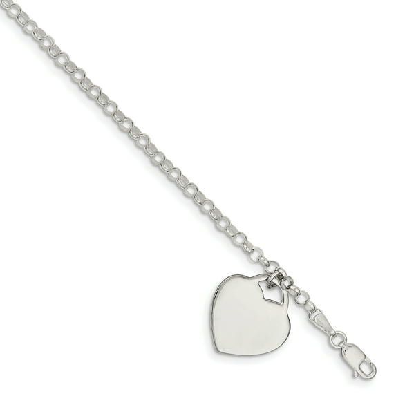 Beautiful Sterling Silver Engraveable Heart Bracelet