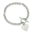 thumbnail image 1 of Beautiful Sterling Silver Engraveable Heart Toggle Bracelet, 1 of 1