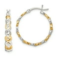 thumbnail image 1 of Beautiful Sterling Silver Flash Gold-plated Hoop Earrings, 1 of 2
