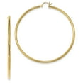 thumbnail image 1 of Beautiful Sterling Silver Gold-Tone Polished 2.5x70mm Hoop Earrings, 1 of 1