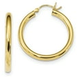 thumbnail image 1 of Beautiful Sterling Silver Gold-Tone Polished 3x30mm Hoop Earrings, 1 of 1