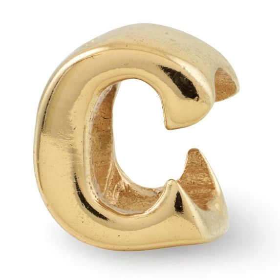 Beautiful Sterling Silver Gold-plated Reflections Letter C Bead