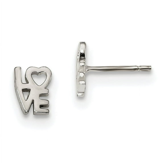Beautiful Sterling Silver Love Post Earrings