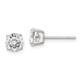 thumbnail image 1 of Beautiful Sterling Silver Polished 6mm CZ Post Earrings, 1 of 2