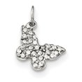 thumbnail image 1 of Beautiful Sterling Silver Polished CZ Butterfly Charm, 1 of 2