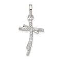 thumbnail image 1 of Beautiful Sterling Silver Polished CZ Cross Pendant, 1 of 2