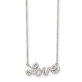 thumbnail image 1 of Beautiful Sterling Silver Polished CZ LOVE 18in Necklace, 1 of 2