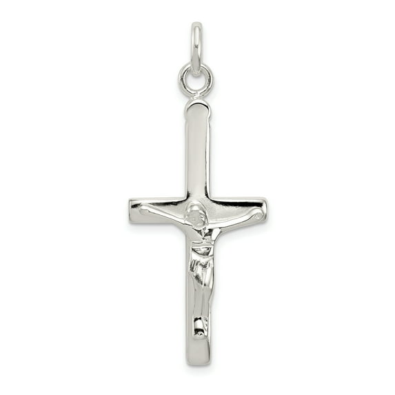 Beautiful Sterling Silver Polished Crucifix Cross Pendant