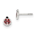 thumbnail image 1 of Beautiful Sterling Silver Polished & Enameled Ladybug Post Earrings, 1 of 2