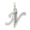 thumbnail image 1 of Beautiful Sterling Silver Polished Glitter Enamel Letter N Pendant, 1 of 2