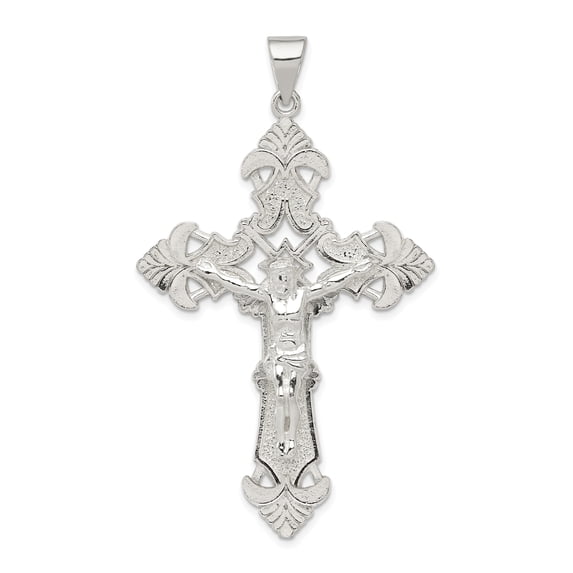 Beautiful Sterling Silver Polished INRI Crucifix Pendant