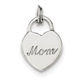 thumbnail image 1 of Beautiful Sterling Silver Polished MOM Heart Charm, 1 of 2