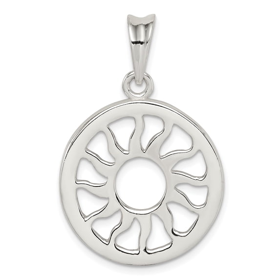 Beautiful Sterling Silver Polished Sun Pendant