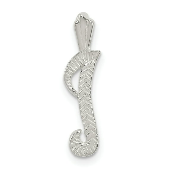 Beautiful Sterling Silver Polished & Textured Letter I Chain Slide